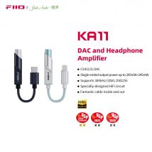 FiiO KA11 Adapter audio typu C/Lightning na 3,5 mm 32 bit/384 kHz, klucz USB HiFi DAC wzmacniacz dla systemu Android/iOS/Win