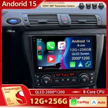 Android 15 do BMW serii 1 E88 E82 E81 E87 2004 - 2011 2K QLED Radio Samochodowe Android Multimedia Odtwarzacz Wideo GPS Stereo CarPlay 4G