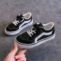 Bambini Primavera Autunno Casual Piatto base morbido Scarpe Ragazze Scarpe di tela Ragazzi Moda Scarpe di stoffa Velcro a righe Neutro Low Top