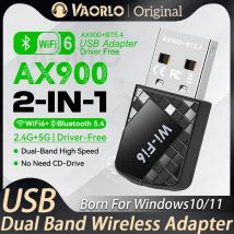 Karta sieciowa USB 2 w 1 WIFI6 AX900 Bluetooth 5.4 Adapter bezprzewodowy Dual Band 2.4G+5GHz 900Mbps Dongle Odbiornik dla Win10/11
