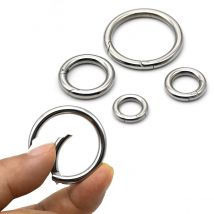 Edelstahl Feder Tor O Ring zu öffnende Schlüsselanhänger Tasche Riemen Schnalle Trigger Snap Verschluss Clip Stecker DIY Zubehör 12–35 mm