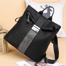 Neue Frau Luxus Designer Frauen Hohe kapazität Leder Schwarz Rucksack Casual Hohe Qualität Schule Rucksäcke Für Mädchen Reise Rucksack