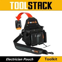 TOOLSTACK Electrician Pouch Thickened Large-capacity Service Kit Storage Bag Quick-Locked Multifunctional Shoulder & Waist Pack
