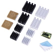 5 pz per Raspberry Pi 2/3/4 3B + 4B Kit radiatore dissipatore di calore in alluminio per Raspberry Pi 4 (oro)