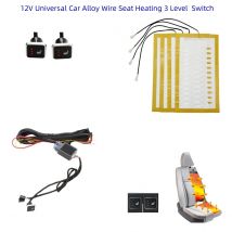 Kit riscaldatore per seggiolino auto integrato universale 12V adatto per 2 posti cuscinetti riscaldanti in filo di lega 3 livelli sistema di interruttori quadrati riscaldati a doppio controllo