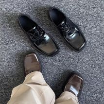 Britischer Stil, Leder, Nische, Pendler, quadratischer Kopf, lässig, trendig, Herren-Plattform, Business, innere Höhe, Erhöhung der Bräutigam-Derby-Schuhe
