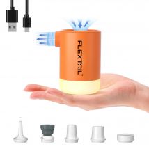 FLEXTAIL Portable Air Pump, Electric Inflator with Camping Light and EPS Function, Ideal for Sleeping Pads, Air Bed, Vacuum Bags