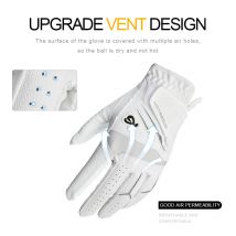 Men's Golf Gloves Lambskin Golf Gloves Men Gift Left Hand White Microfiber Comfortable Stretch Breathable Anti-slip Quick-drying
