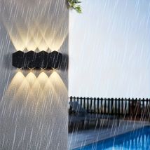 Lampada da parete rettangolare moderna e minimalista per esterni robusta lampada da parete con alloggiamento in alluminio nero impermeabile