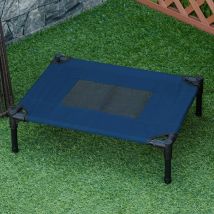 PawHut Cama Elevada Perros con Malla Transpirable Tela Oxford 61x46x18 cm Azul