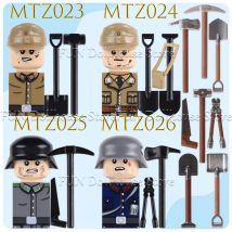 Kids Toy WW2 Military Army German Soldier Figure Building Block Engineer Tool Fire Police Arms Commander Warrior DIY Bricks Gift