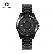EUTOUR Original Magnetische Sport-Luxus Einfache Quarz Wasserdichte Herrenuhr Leder-Stahlarmband Business Mode Casual Uhr