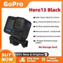 GoPro Hero 13 Schwarze Sportkamera, widerstandsfähig und schüttelsicher, Radfahren, 5,3 K Video, Live-Sportkamera, Go Pro Hero 13