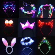 1 stücke Kinder Erwachsene LED Tiara Krone Ohr Leuchten Katze Stirnband Blume Mädchen Braut Kranz