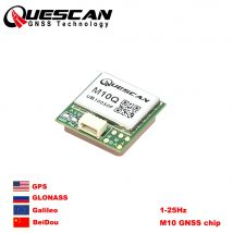 QUESCAN M10Q M10 GPS GNSS Module with Antenna GPS GLONASS Galileo BeiDou Receiver NMEA UBX-M10050-KB,1-25Hz,22*20mm
