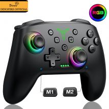 Dinofire-controlador inalámbrico Bluetooth RGB para Nintendo Switch OLED/Switch Lite/controladores móviles, mando de juegos de PC con cable