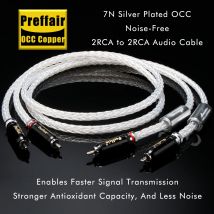 Hifi Audio RCA Cable 12cores 7N OCC Silver Plated Line Self Locked  for Home Theater, HDTV, Amplifiers, Hi-Fi Systems