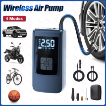Compressore d'aria elettrico per gonfiaggio pneumatici wireless per pompa d'aria per auto portatile con display digitale LCD per palla da bicicletta per motociclette per auto