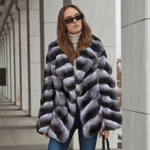 Echte Chinchilla Rex Kaninchen Pelz Jacke Für Frauen Kaninchen Pelzmantel Mit Kapuze Meistverkaufte Winter Kleidung Frauen