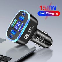 6-Port USB Auto Ladegerät Typ C Schnelle Lade Telefon Adapter Für Xiaomi Huawei PD Telefon Ladegerät Auto Adapter Buchse zigarette Lighte