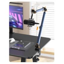 Mic Boom Arm Desk Mount, microphone stand Arm Profile 360°Swivel , Adjustable  Mic Arm with Detachable Rise Column for Streaming