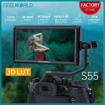 FEELWORLD S55 6 Zoll 4K Tragbare Kamera DSLR Feldmonitor HDMI-Eingang Ausgang Kleines Full HD 1920 x 1080 IPS Neigungsarmleistung