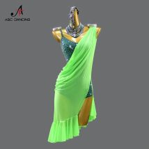 Frauen Sexy Kleid Latin Dance Tragen 2025, Mädchen Party Kostüm Bühne Kleidung Wettbewerb Sport Linie Anzug Neue Dancewear Angepasst