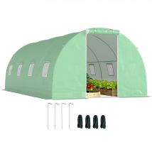 Outsunny Invernadero de Túnel 6x3x2 m con Puerta Enrollable y 8 Ventanas Verde