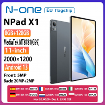 N-one NPad X1 MTK G99 Tablet a 8 core 10.95'' Android 13 Ricarica rapida 8600mAh MAX 16GB 128GB 2000*1200 FHD 4G LTE Supporto L1