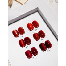 MIANEL 1-10pcs 12ML Summer Mirror Red Crystal Cat Eye Gel Nail Polish 2025 New Whitening Red Cat Magnetic Gel Polish Red Nails