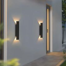 Wasserdichte Außenwandleuchten Streifen Aluminium Wandleuchten 18W LED Schwarz Wandleuchte Schlafzimmer Außen Außenbeleuchtungskörper