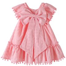 Mädchen Casual Ärmelloses Kleid Bequeme Coole Kinder Prinzessin Kleid Solide Schleife Fransen Kleid Für Kinder Urlaub Strand Täglichen Verschleiß