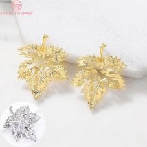 (1192)6PCS 22x27MM 24K Gold Farbe Messing Blatt Blätter Charms Anhänger Hohe Qualität Schmuck, der Entdeckungen Zubehör Großhandel