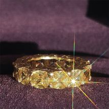 Luxus Pack rosa schwarz grün Silber Farbe ästhetische Hochzeit Band Ewigkeit Ring für Frauen Geschenk Finger Schmuck R5580-gold