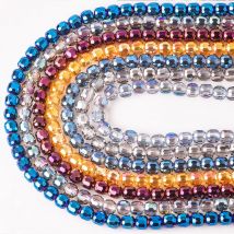 50 teile/los 8mm Kristallglas große Loch Perlen lose runde Abstand halter Handwerk für DIY Schmuck Herstellung Halskette Ohrringe Zubehör