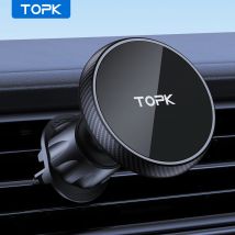 TOPK per supporto per telefono per auto Magsafe, magnetismo potente Supporto per telefono per auto magnetico con gancio in metallo con funzionamento a una sola mano di qualità premium