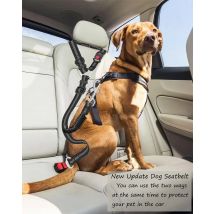Adjustable And Heavy Duty Dog Car Seat Belt - Striped Nylon Large Dog Traction Rope for Car Rides