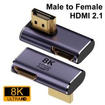 Kabel HDMI 2.1 Adapter Kątowy 90 Stopni Góra/Dół/Lewo/Prawo Konwerter 48Gpbs 8K60HZ 4K120HZ Męski na Żeński do HDTV Projektora PS4