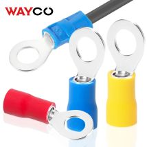 50PCS Terminale a crimpare ad anello M4/M5/M6 Spine rotonde Puntali preisolati Capicorda per connettori terminali di cavi elettrici di giunzione