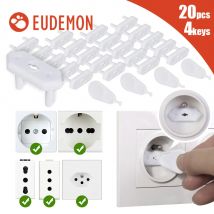 EUDEMON 20 pz Cile/Brasile EU Presa di corrente universale Presa di corrente Coperture protettive Anti elettrico Protezione di sicurezza per bambini