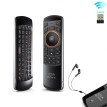 Rii i25A 2.4G Mini tastiera wireless universale Air Mouse telecomando con jack per auricolare per Smart TV Android TV Box Fire TV