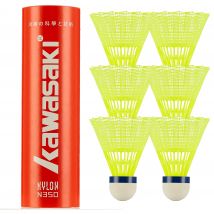 Kawasaki 6pcs/set Nylon Shuttlecock Table Fiber Ball Head Full Round Plastic   Birdies for Outdoor Training Use Durable N350