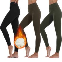 CHRLEISURE Thicken Yoga Pants for Women Winter Warm Sport Leggings High Waist Thermal Fitness   Tights Elastic Slim Sweatpants