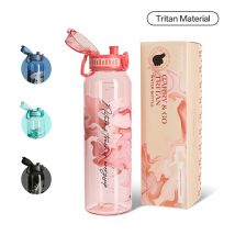 Nowa butelka na wodę UZ 1L, bez BPA, artystyczna, szczelna, shaker, sportowy kubek na napoje, duża pojemność, plastikowa, do szkoły, podróży, wspinaczki, na siłownię.