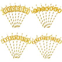 10/20 Stück 30 40 50 60 Gold gestreifter Papierstrohhalm Erwachsene Geburtstag Party Dekoration Trinkhalm 30. Jahrestag liefert Geschenke