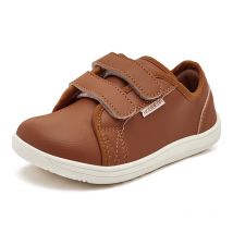 HOBIBEAR scarpe a piedi nudi per bambini scarpe da ginnastica minimaliste con punta larga/grandi/per bambini scarpe in pelle artificiale con gancio leggero