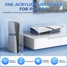 Copertura antipolvere in acrilico IINE per disco PS5 Pro e digitale, acrilico trasparente/antipolvere e durevole/facile da installare/custodia protettiva