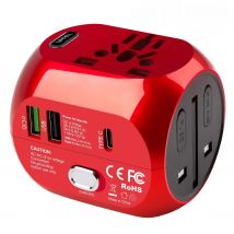 UPPEL Universal-Reiseadapter US/UK/AU/EU-Konverter mit mehreren Steckern, schnell, QC3.0 Typ C, USB-Ladegerät, 3 Ports, europäischer Netzteil