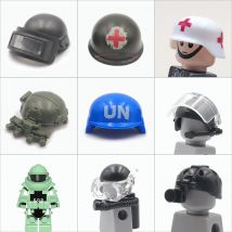 DIY FAST Helmet Hat Night Vision Wetsuit Body Armor Accessories Soldier Military WW2 Model Building Block Brick Kid Children Toy