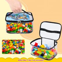 Transparente Mesh-Aufbewahrungstasche für Spielzeug mit Reißverschluss – Puzzle- und Block-Organizer mit großem Fassungsvermögen, ideal für die Aufbewahrung von Spielzeug und Bausteinen